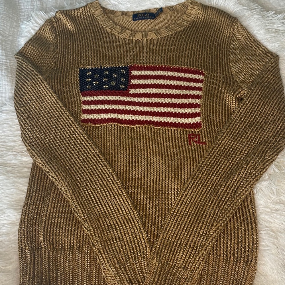 Knit Ralph Lauren American Flag Sweater